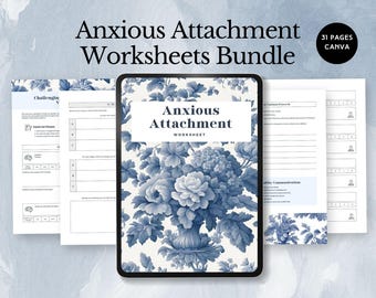 anxious attachment worksheet therapy attachment style workbook healthy relationship resource for anxiety relief wound self soothe printable