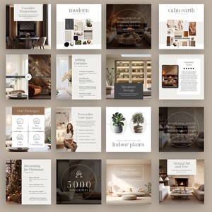 Social Media Templates for Interior Designer Social Media Post Canva ...