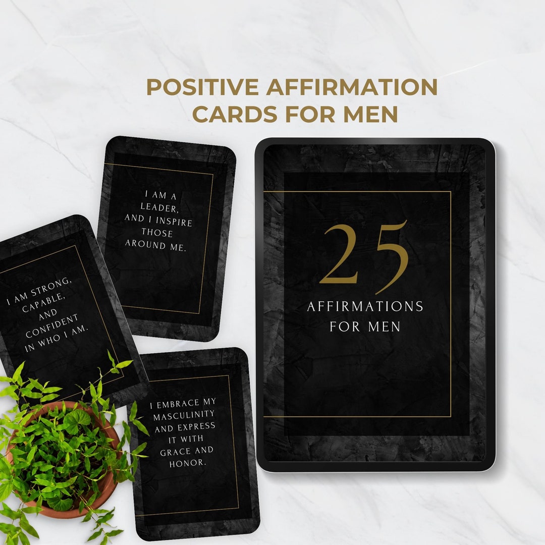 Positive Affirmation Cards for Men Printable Daily Mindfulness Cards ...