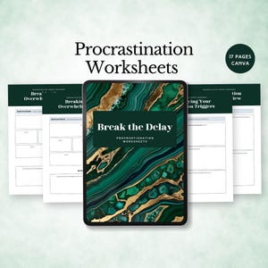 procrastination worksheet for ADHD time management therapy aids productivity booster goal setting resource executive functioning printable