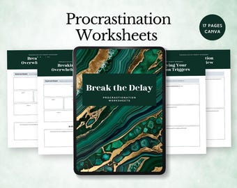 Uitstelwerkblad voor ADHD-tijdmanagementtherapie helpt productiviteitsverhoger doelen stellen hulpbron uitvoerend functioneren Afdrukbaar