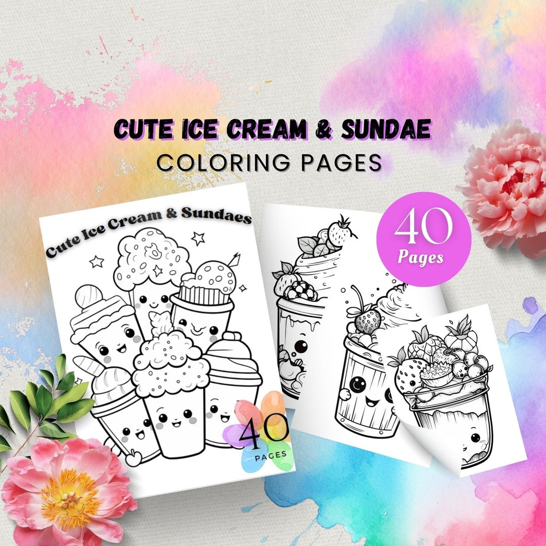 Cute Easy Coloring Page for Kids Printable Simple Kawaii Aesthetic