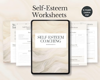 self esteem therapy worksheets for adults self-confidence building workbook self love guide mental health therapy resource self help growth