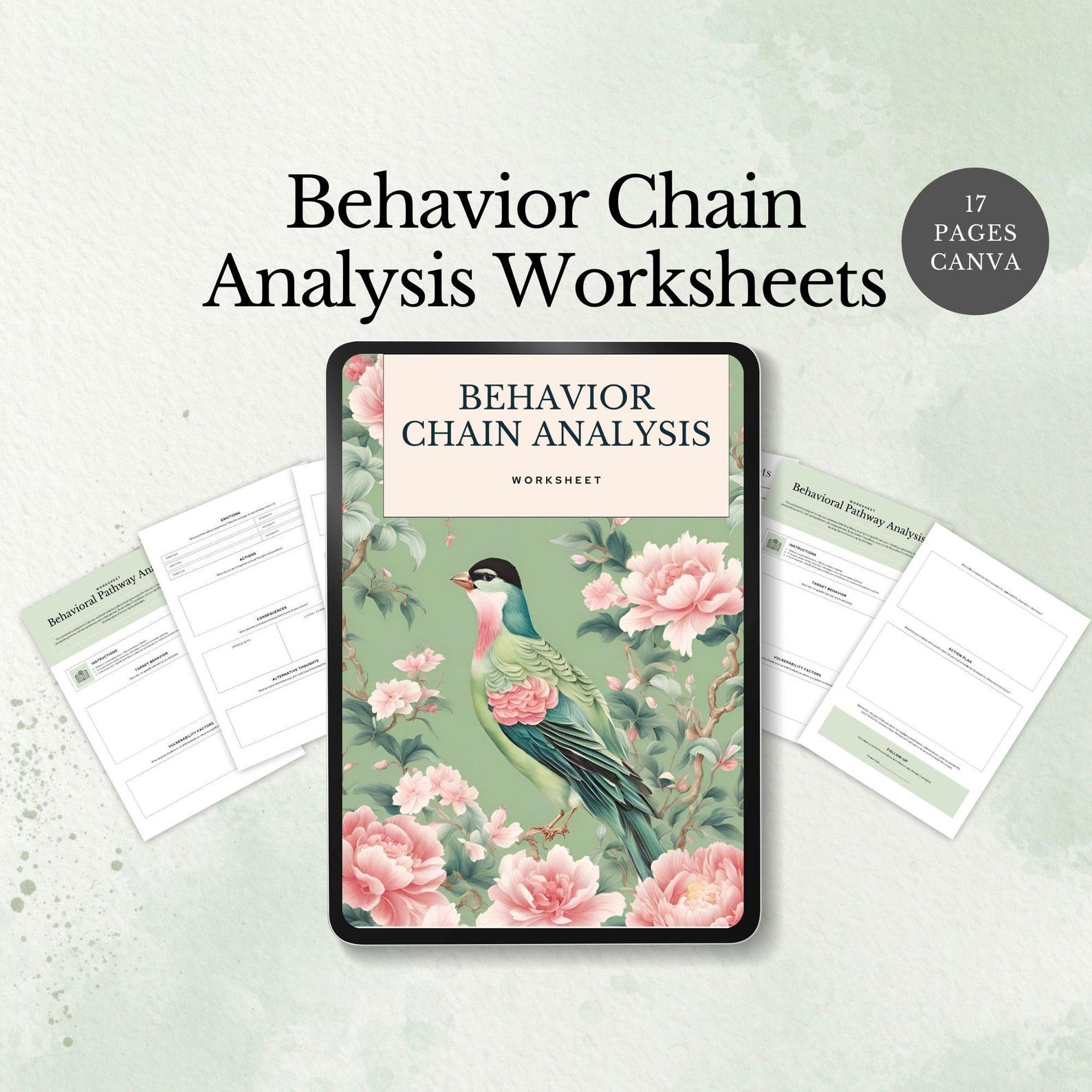 Behavior Chain Analysis Worksheet Therapy DBT Coping Skill Tool ...