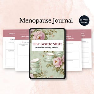 menopause journal canva symptom tracker womens health resource perimenopause relief log health planner lifestyle mood tracker canva editable