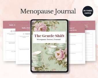 menopause journal canva symptom tracker womens health resource perimenopause relief log health planner lifestyle mood tracker canva editable