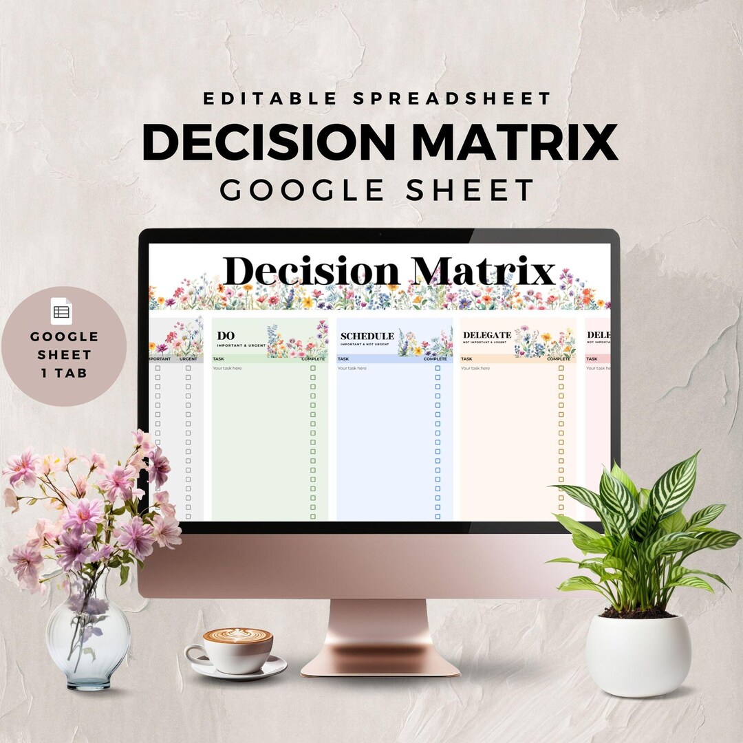 Decision Matrix Google Sheet Template Task Priority Tracker to Increase ...
