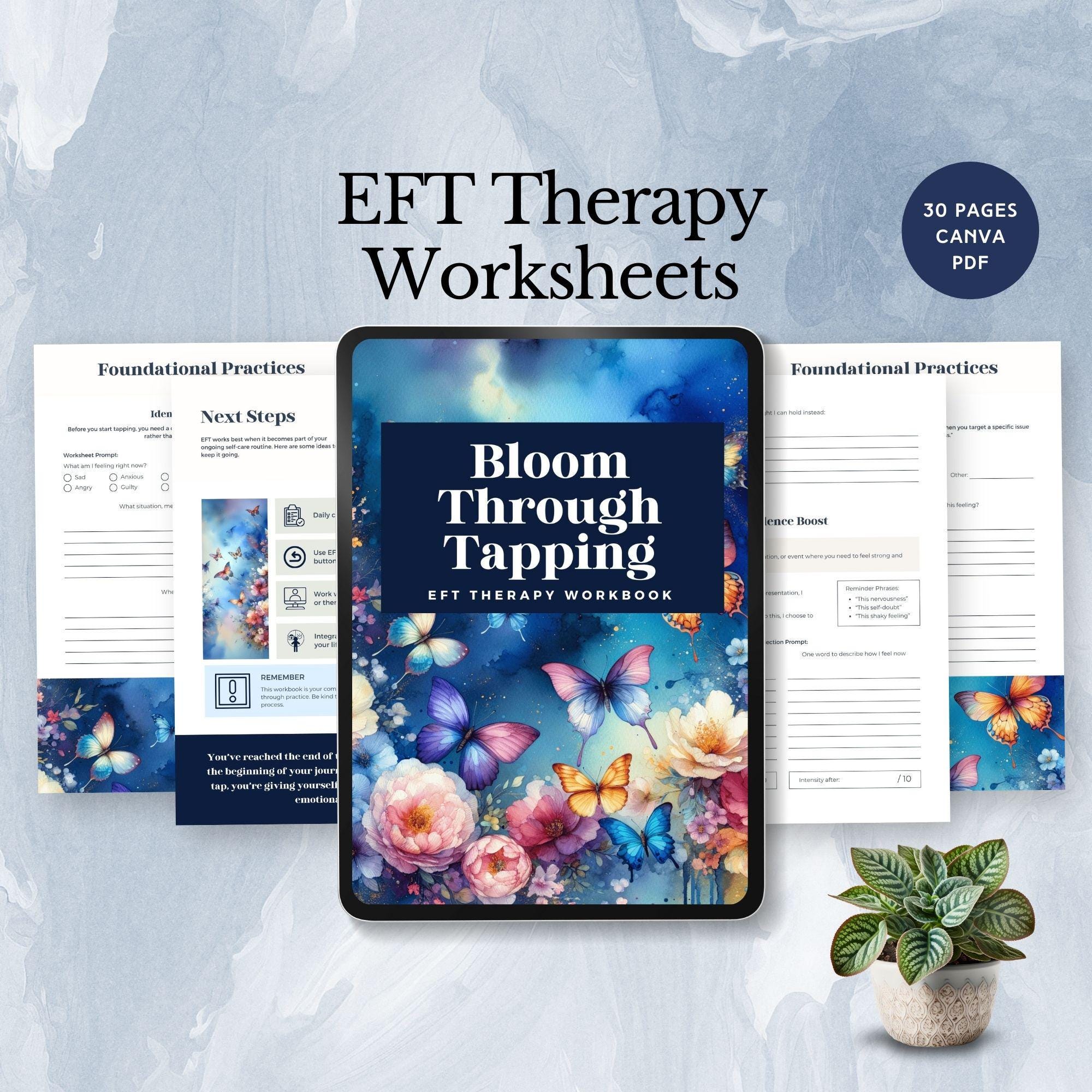 Eft Therapy Worksheets Fingertip Tapping Exercises Anxiety Relief Tools ...