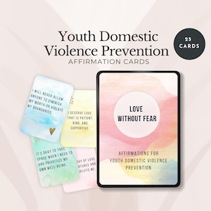 Afirmaciones sobre abuso doméstico para adolescentes, material imprimible para sobrevivientes de violencia traumática, regalo para niños, habilidades de afrontamiento para el abuso, tarjetas con declaraciones de afrontamiento