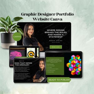 graphic designer website template web design portfolio UI UX designer sales page print design website marketing landing page canva editable