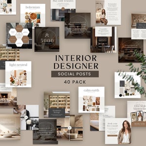 Social Media Templates for Interior Designer Social Media Post Canva ...