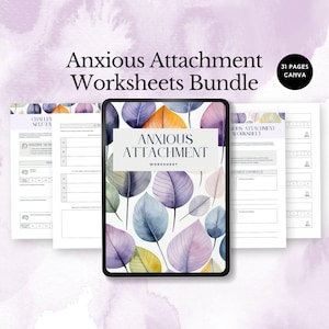 anxious attachment worksheet therapy attachment style workbook to improve relationship therapist tool  couples counseling emotional trauma