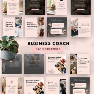 business coach faceless posts faceless instagram account post marketing templates social media digital marketing done for you canva editable