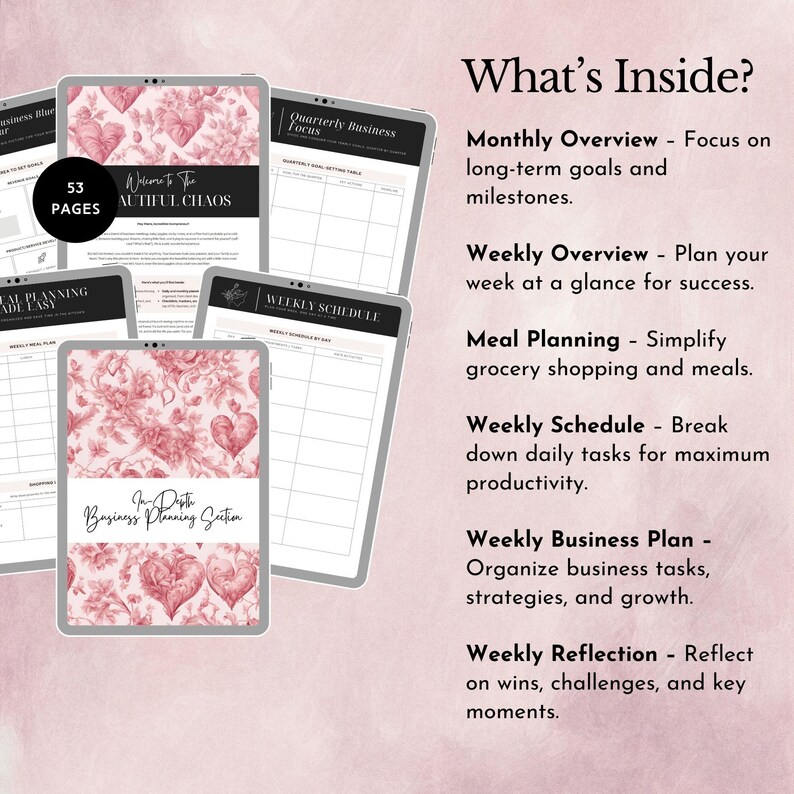 Mompreneur Planner for working mums organizer entrepreneur tracker family printable work life balance gift for mom productivity log template