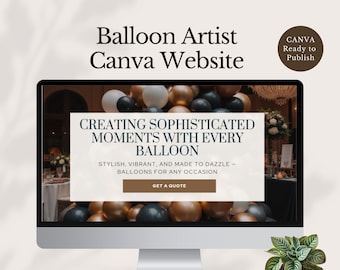 balloon artist canva website template event styling decorator landing page party planner showcase sales page small business customizable
