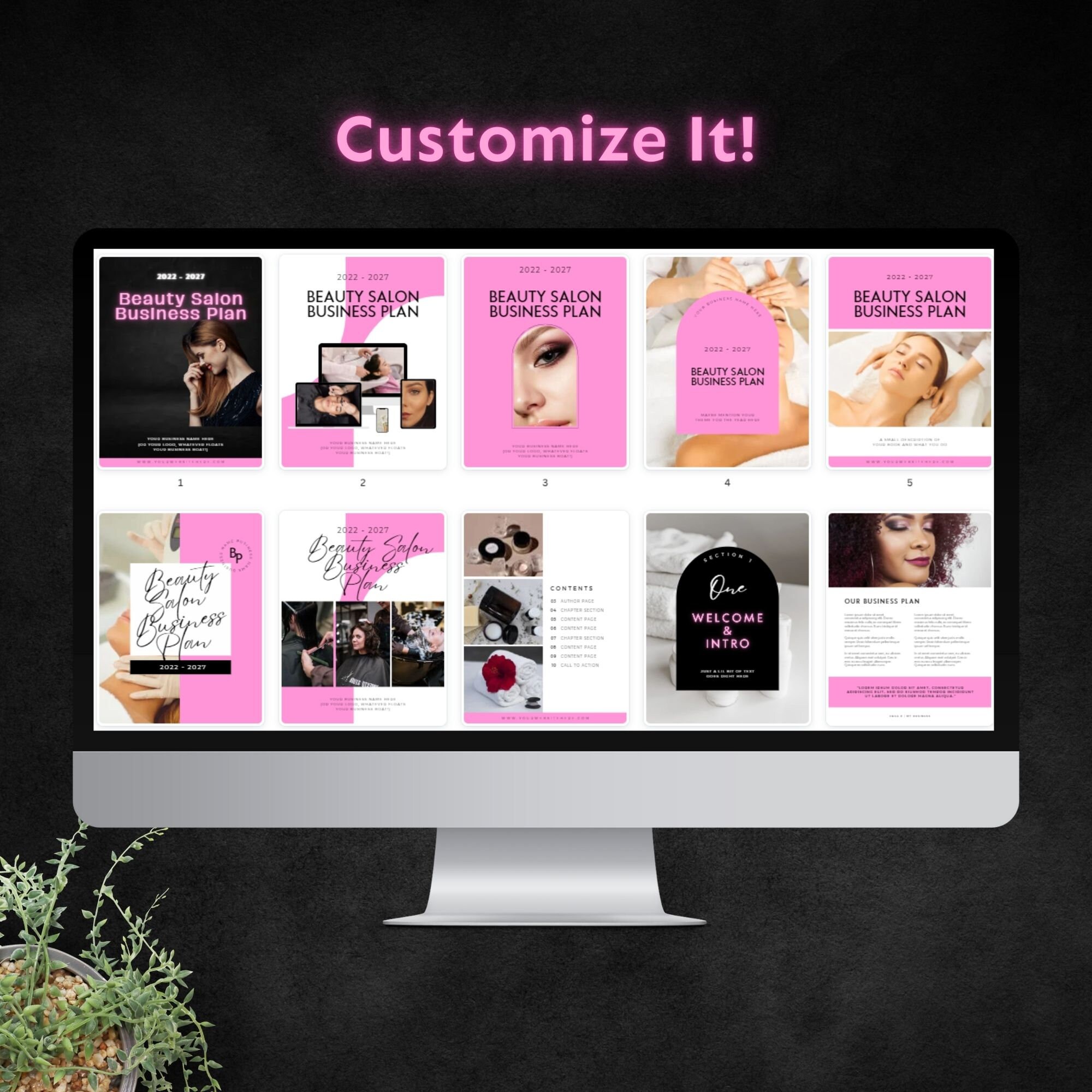 Beauty Salon Business Plan Template Canva Hair Nail Skin Salon Business ...