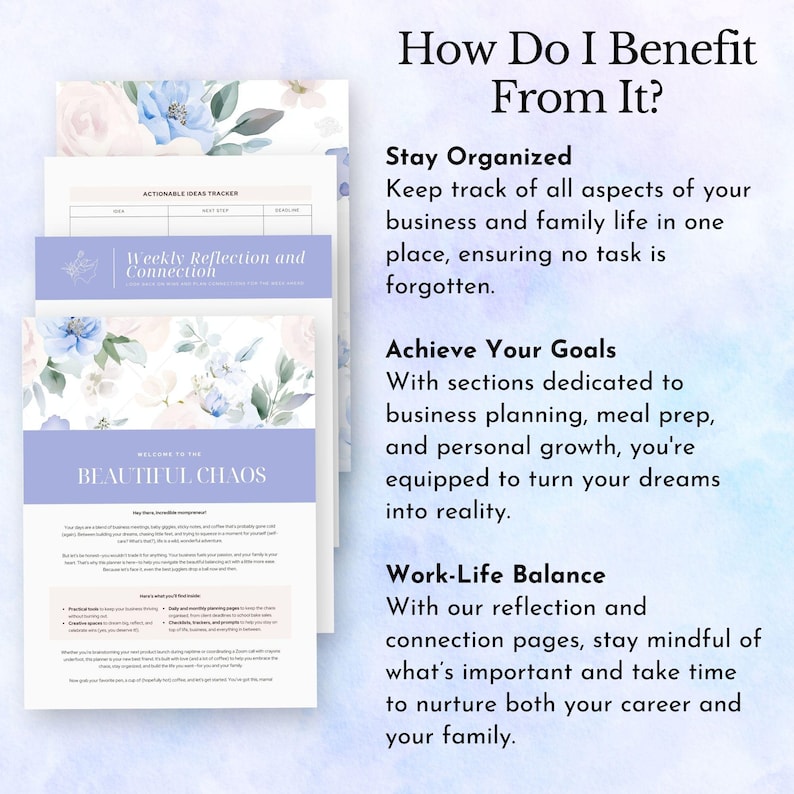 Mompreneur Planner for working mums daily organizer entrepreneur weekly tracker small business owner tool gift for mom editable template