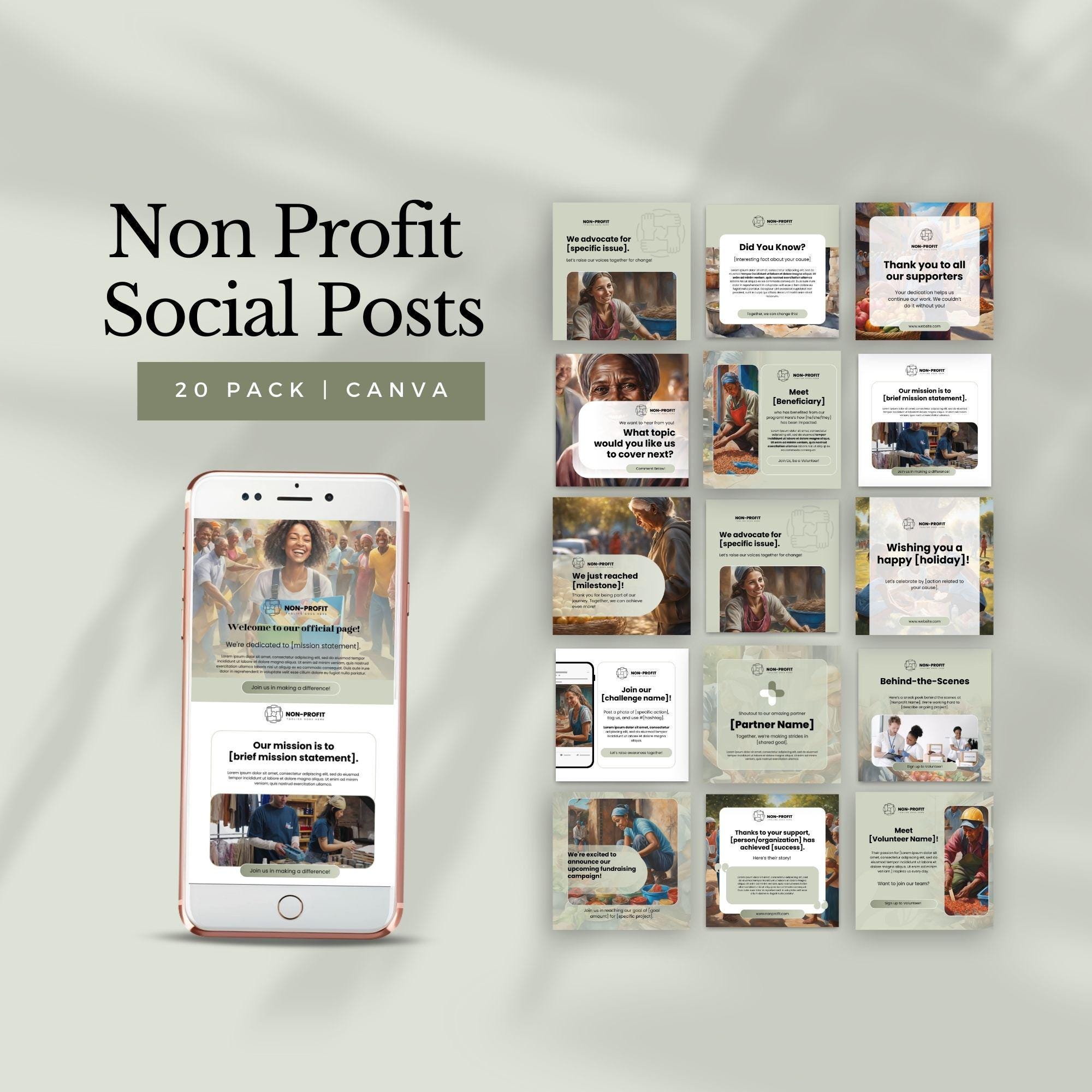 Curated visual reference: Instagram For Non Profit External Communications Reference: Non Profit Instagram Templates For Fundraising Charity Social Media