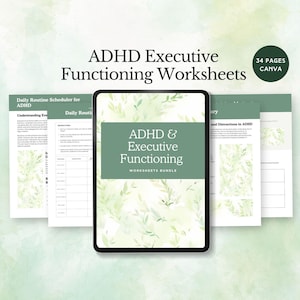 ADHD executive functioning strategies adults workbook organization coping skill therapy emotional regulation toolkit mental health resource