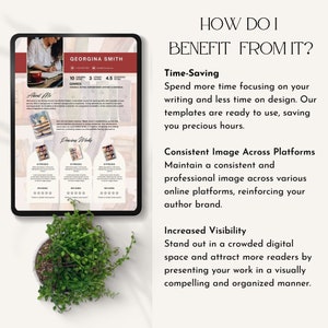 media kit canva template for author media kit novelist Sheet Canva Author Press Kit Book Author Profile Book Marketing writer profile sheet