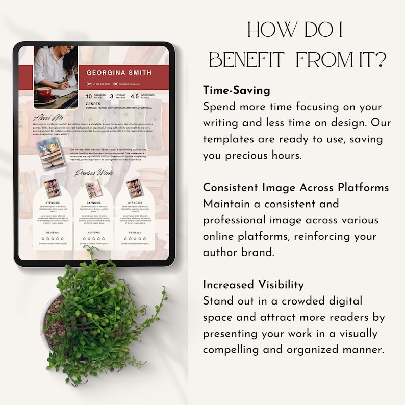 media kit canva template for author media kit novelist Sheet Canva Author Press Kit Book Author Profile Book Marketing writer profile sheet