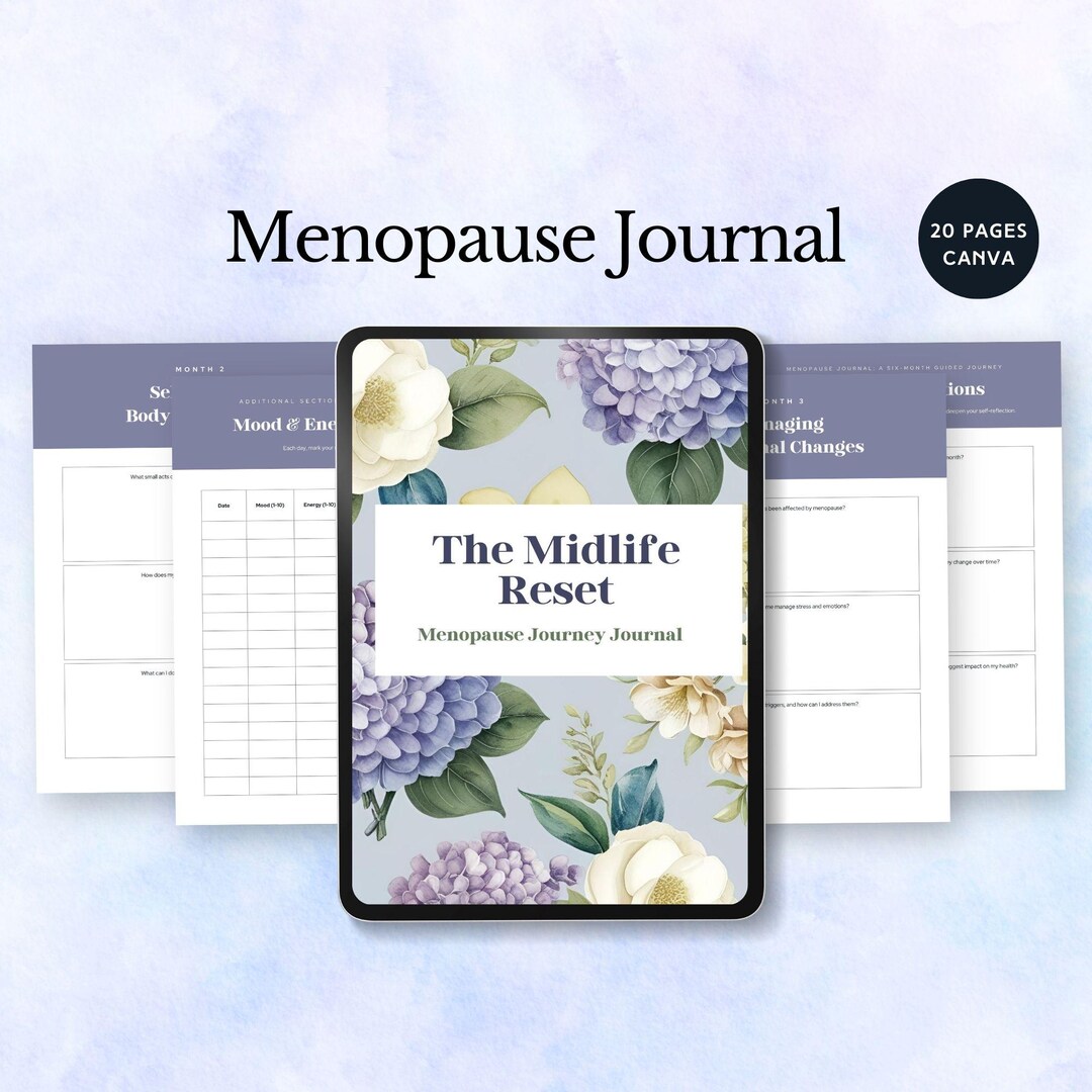Menopause Journal Canva Prompts Symptom Tracker Womens Health Support ...