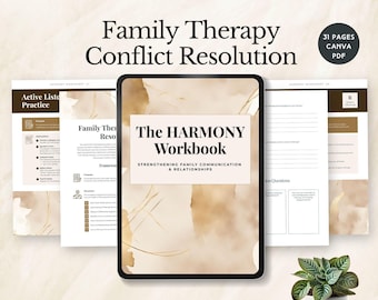 Familientherapie Konfliktlösung Arbeitsblätter Kommunikations-Beratungs-Tool emotionales Wachstum Arbeitsblatt Elternschaft Beziehungs-Handbuch editierbar