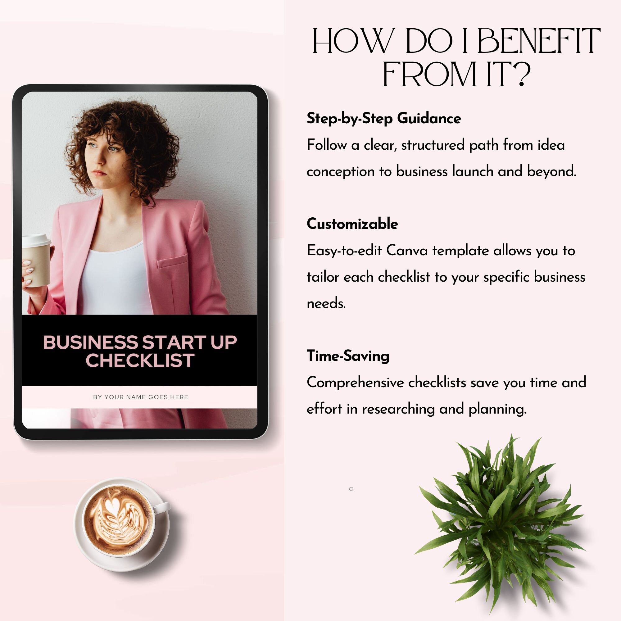 Start up Business Checklist Template Canva Business Startup Planner ...