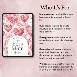 Mompreneur Planner for working mums organizer entrepreneur tracker family printable work life balance gift for mom productivity log template