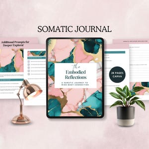 somatic journal emotional regulation worksheet for coaching stress relief prompts mind body connection therapy mindfulness activities canva