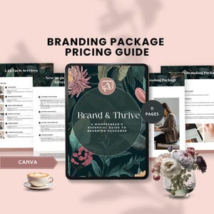 guia de preços de pacotes de branding para clientes serviços de marca personalizados lista de preços modelo kit de branding folha de preços canva editável pequenas empresas