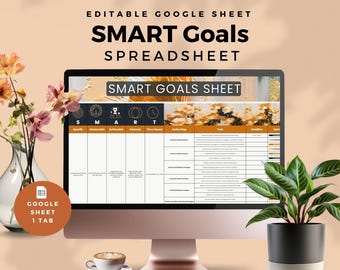 Smartgoals Ziel google Sheet Template digitalen Zielplaner monatlich To do Liste Tracker Produktivitvs-Plan