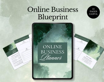 online business blueprint planner how to start a digital business owner freelancer guide make money online startup ebook editable template