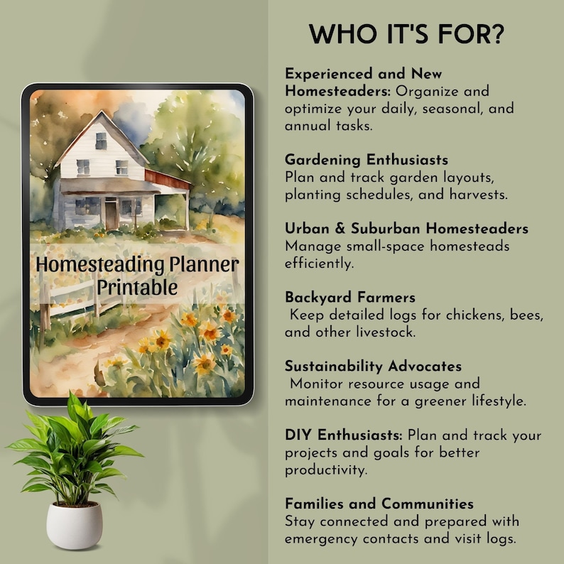 the ultimate homestead planner 2024 digital homestead planner printable garden journal homesteading organizer farm planner editable PDF