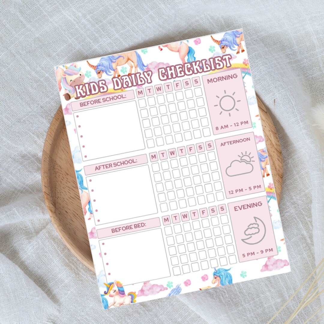 Adhd Kids School Checklist Customizable Kid Checklist Daily - Etsy
