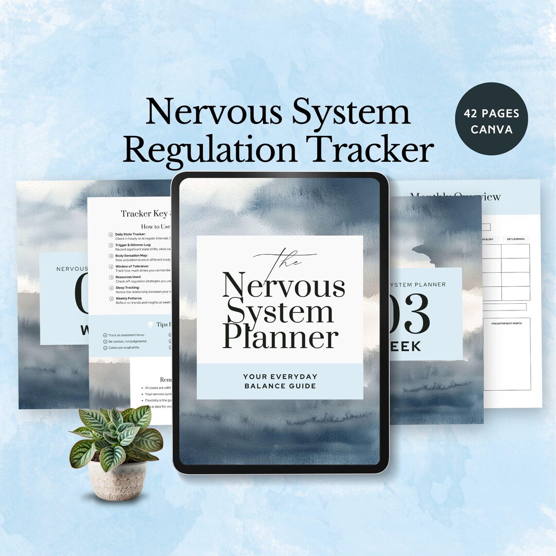 Nervous System Regulation Tracker Anxiety Management Workbook Somatic ...