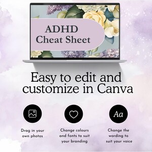 adhd cheat sheet executive functioning printable time management aid coping skills attention deficit support improve focus strategy template