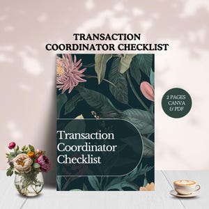 transaction coordinator checklist canva real estate agent tracker for realtor listings printable broker productivity tool organized template