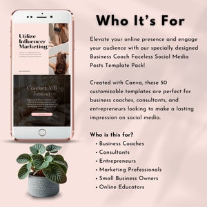 business coach faceless posts faceless instagram account post marketing templates social media digital marketing done for you canva editable