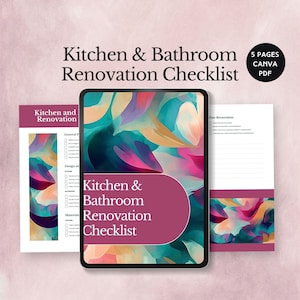kitchen and bathroom renovation checklist home remodel guide renovation planner house design DIY printable home improvement moving canva