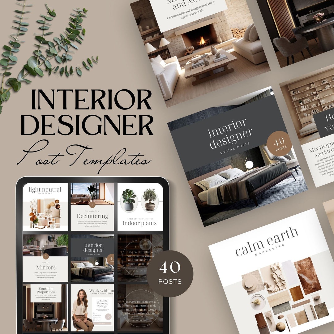 Social Media Templates for Interior Designer Social Media Post Canva ...