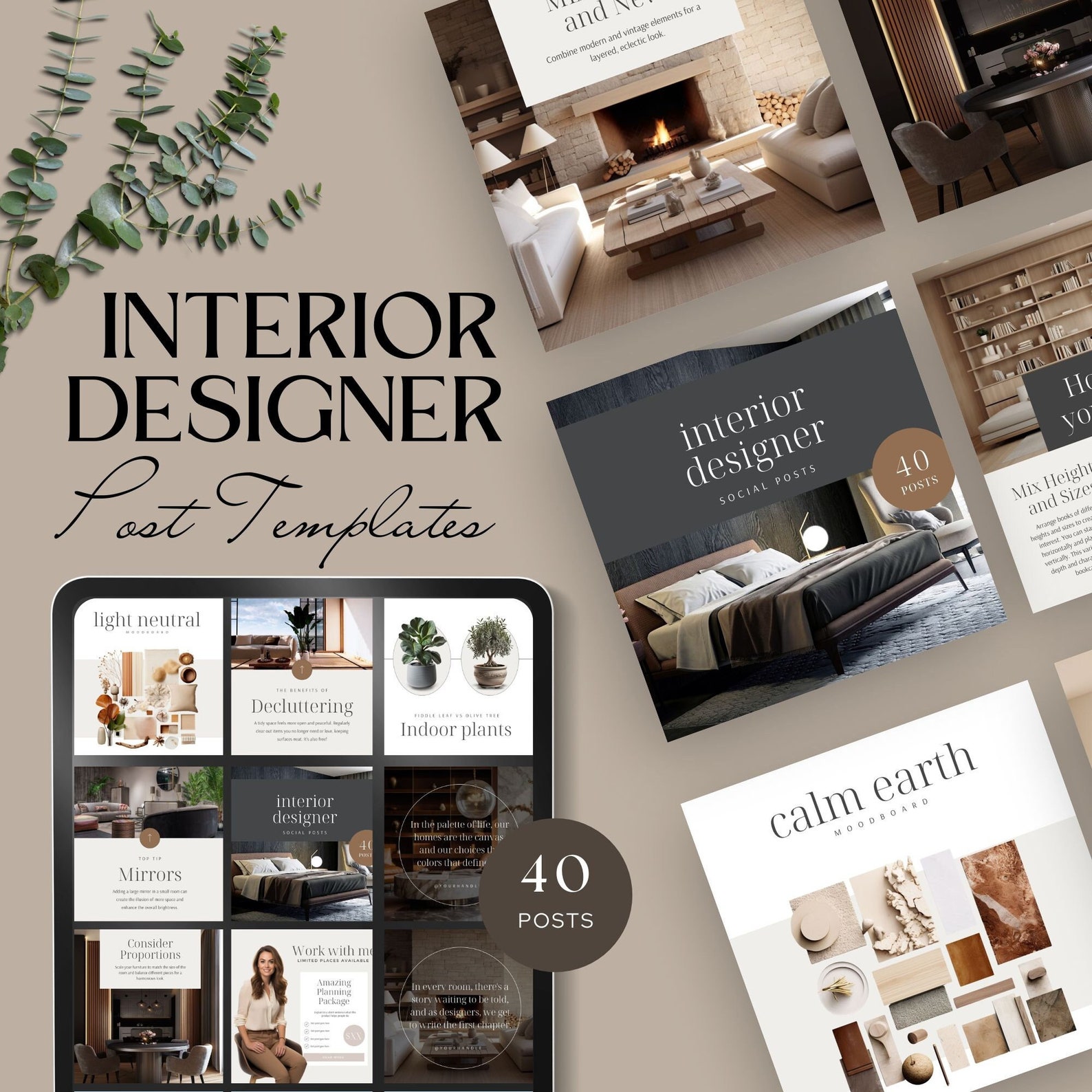 Social Media Templates for Interior Designer Social Media Post Canva ...