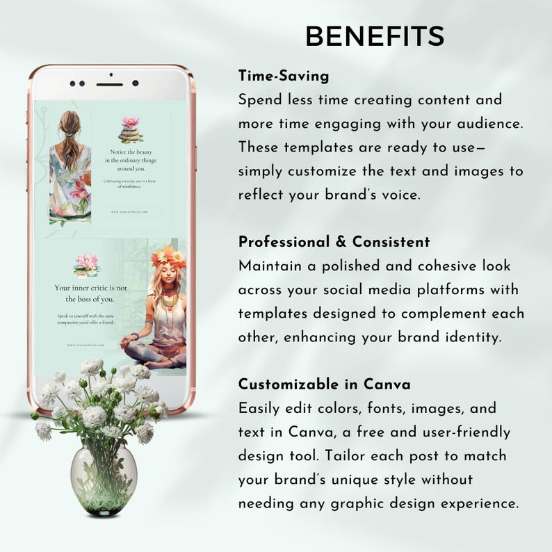 Mindful Coach Social Bundle Mindfulness Coach Instagram Template Mental ...