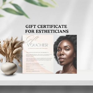 esthetician gift certificate beauty voucher skincare treatment printable spa owner promo card modern beauty salon template editable canva
