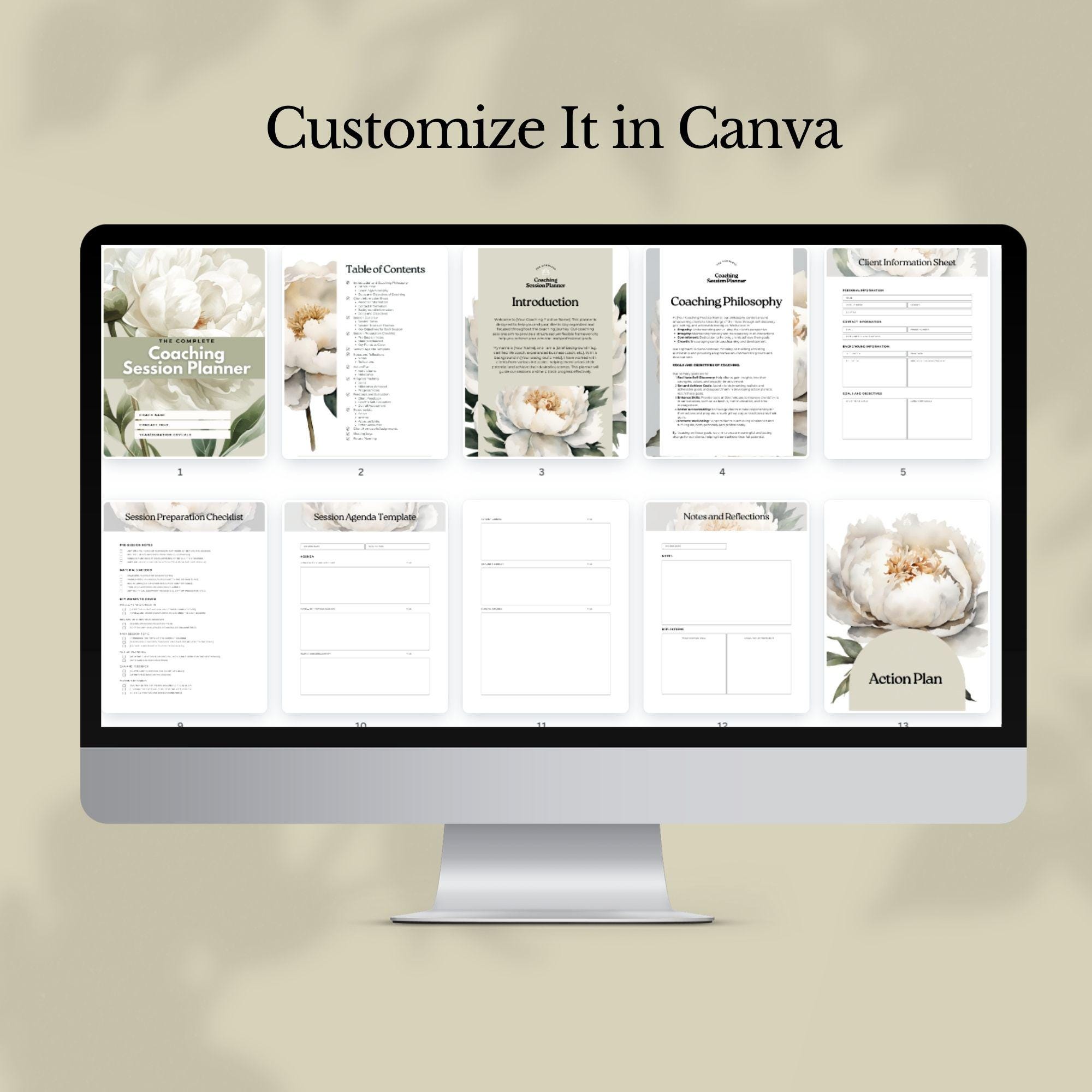 Coaching Session Planner Template Canva Client Session Note Toolkit ...