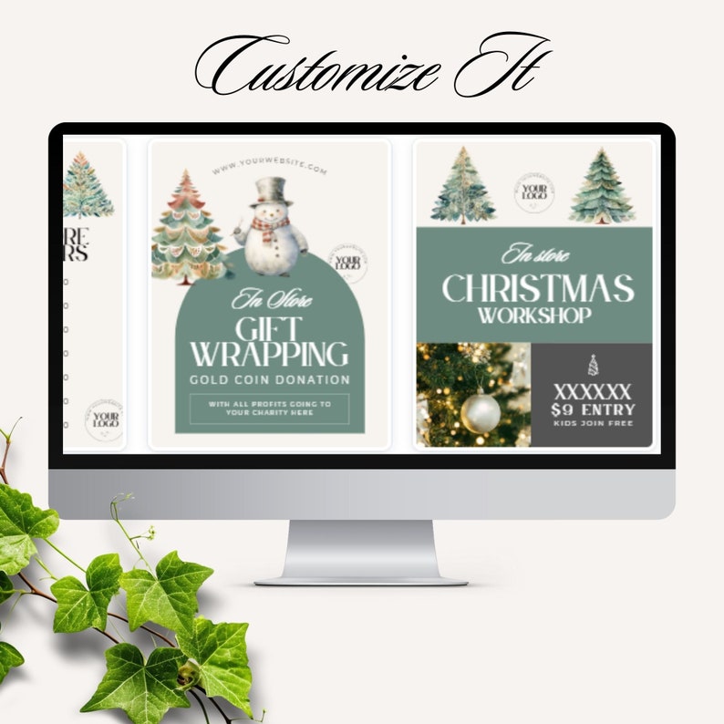 Holiday Store Hours Template Christmas Business Hours Shop Sign Xmas