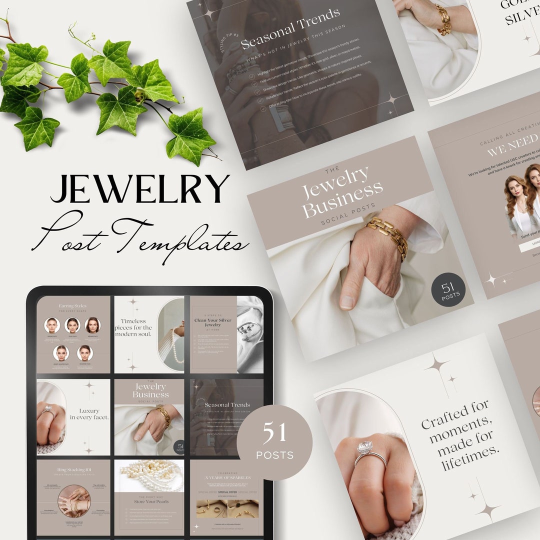 Social Media Posts Jewelry Instagram Post Template Canva Jewelry Social ...