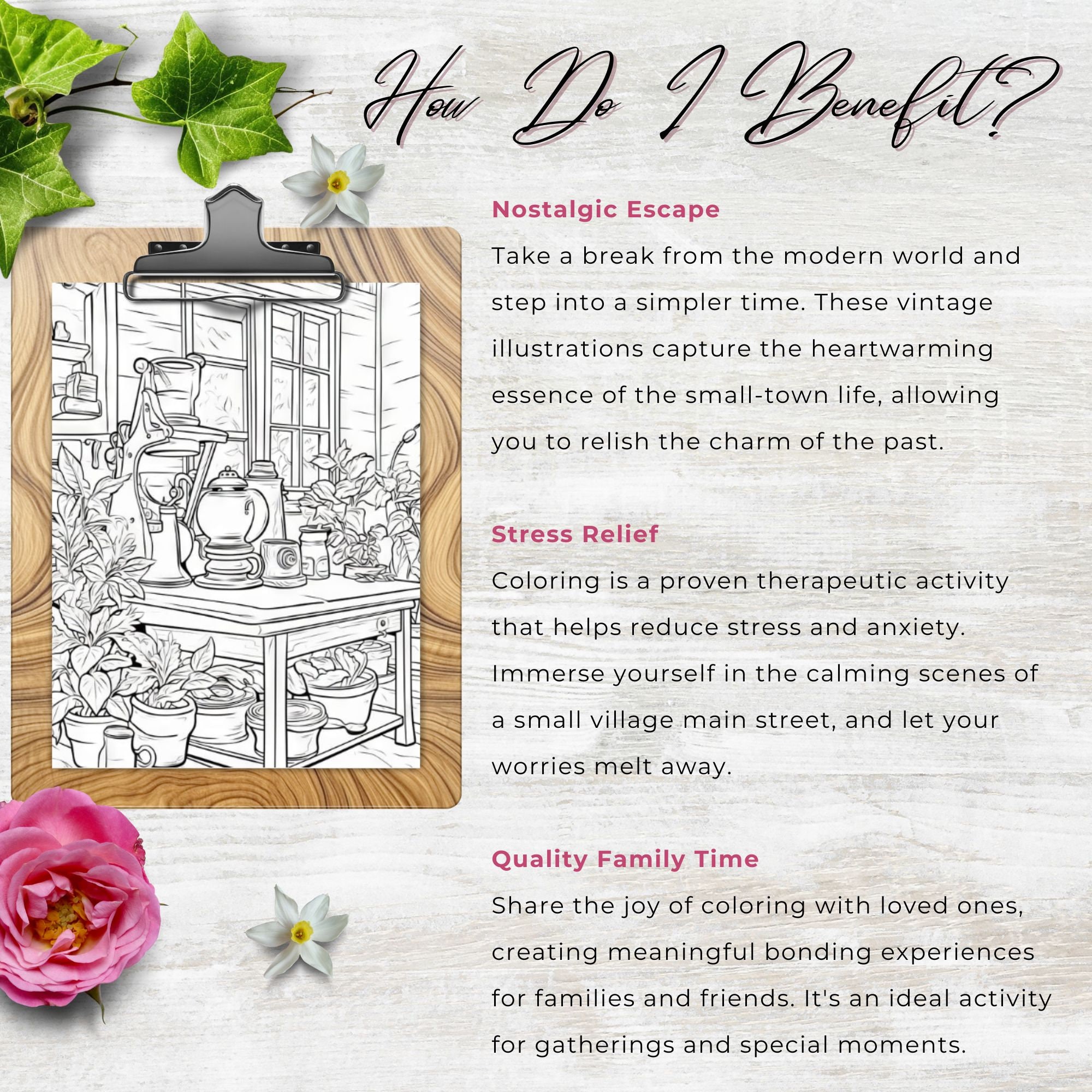 Small Town Coloring Book Hygge Coloring Page for Adult - Etsy