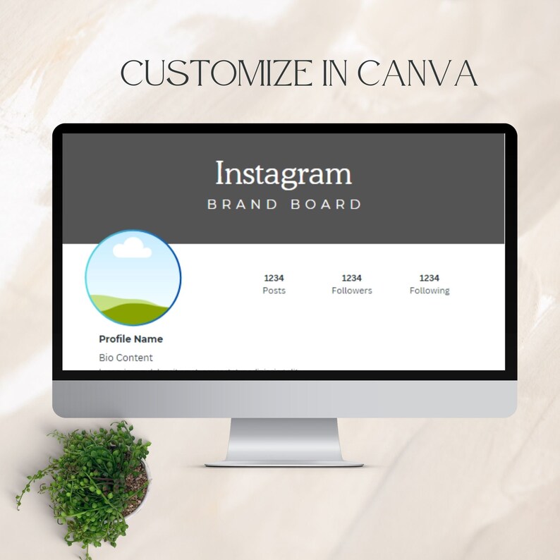 instagram brand identity canva template IG brand kit social media branding strategy for consistent cohesive feed Editable Instant Download