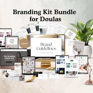 branding package templates diy branding kit social media branding bundle doula marketing logo design midwife gift canva template business